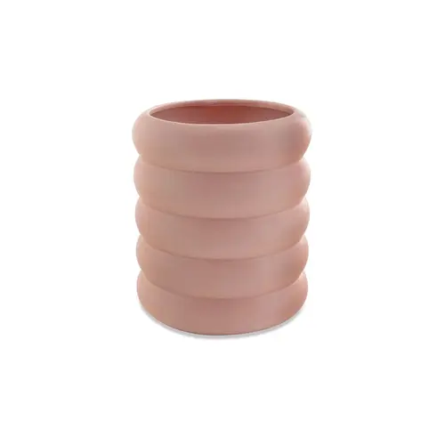 Cachepot Rosa Acetinado em Cerâmica M