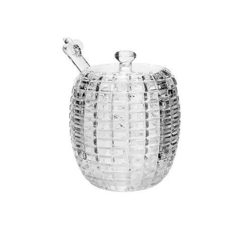 Meleira de Cristal Transparente com Tampa e Pegador Bee 210ml
