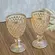 Taça de Vidro Bico de Jaca Âmbar Metalizada