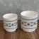 Kit Cachepot Branco Etnico em Cerâmica 2 pcs