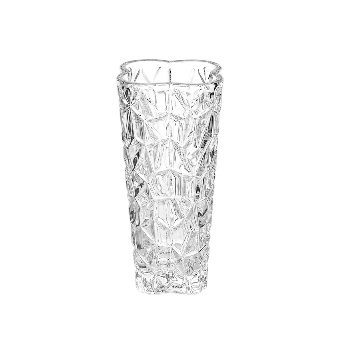 Vaso Decorativo de Vidro Transparente Lapidado 24 cm: você compra na ...