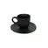 Xícara Café com Pires Cerâmica Stoneware Orgânico Carbon Preto 100ml - 1 Unid.