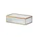 Caixa Decorativa de Vidro Canelado com Metal Dourado 21x13cm