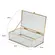 Caixa Decorativa de Vidro Canelado com Metal Dourado 21x13cm