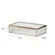 Caixa Decorativa de Vidro Canelado com Metal Dourado 25x15,5cm