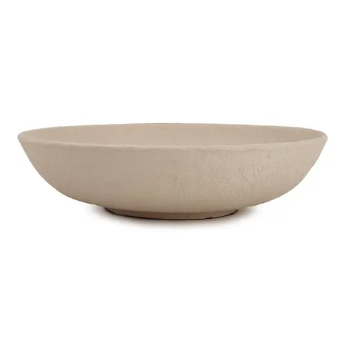 Centro de Mesa Redondo em Poliresina Off-White Elementar 35,5 cm