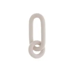 Escultura Decorativa em Poliresina Elos Dupla Bege 21x9 cm