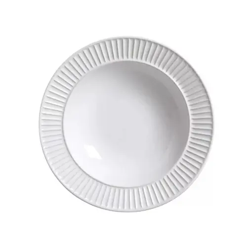 Prato Fundo em Cerâmica Mezcla Branco 22,5cm - 1 Unid.
