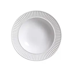 Prato Fundo em Cerâmica Mezcla Branco 22,5cm - 1 Unid.