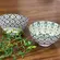 Jogo 2 Bowls Cerâmica Mandala Verde e Preto 11,5x6cm 250ml