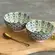 Jogo 2 Bowls Cerâmica Mandala Verde e Preto 11,5x6cm 250ml