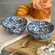 Jogo 2 Bowls Cerâmica Floralis Azul e Branco 11,5x6cm 250ml