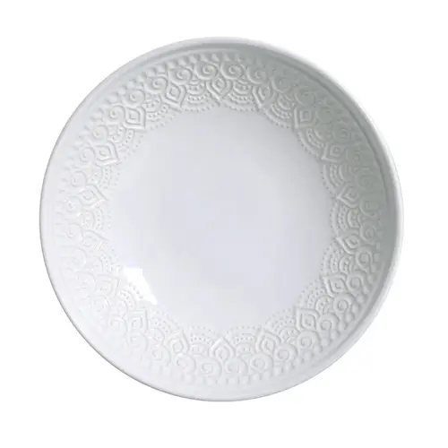 Prato Fundo em Cerâmica Agra Branco 21,5cm - 1 Unid.