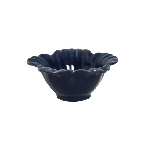 Petisqueira Bowl Campestre Flor Cerâmica Deep Blue 13,5cm 1pc