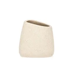 Copo Porta-Escovas de Dentes Poliresina Textura Bossa Bege