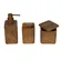 Kit para Banheiro em Poliresina Madeira Marrom Bosken 3 Pcs
