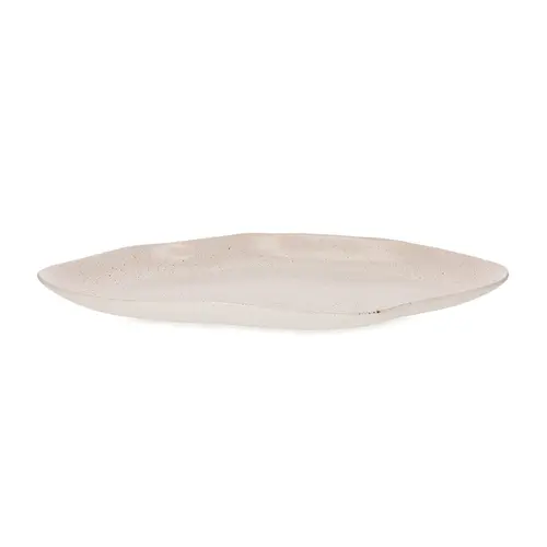 Centro de Mesa Oval Cerâmica Orgânico Borda Irregular 50x25 cm