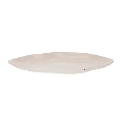 Centro de Mesa Oval Cerâmica Orgânico Borda Irregular 50x25 cm