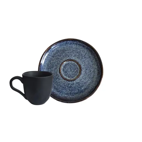 Xícara Café e Pires Cerâmica Stoneware Bio Titanium 120ml - 1 Unid.