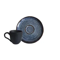 Xícara Café e Pires Cerâmica Stoneware Bio Titanium 120ml - 1 Unid.