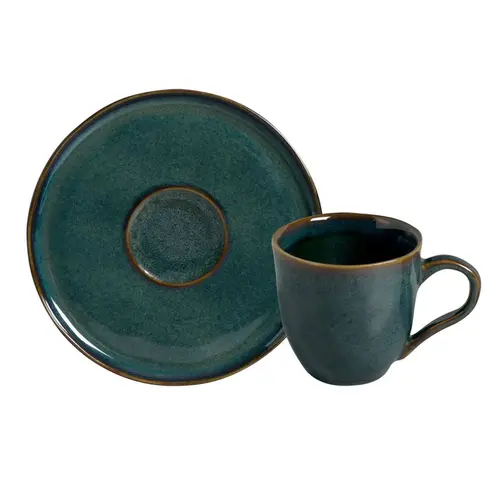 Xícara Café e Pires Cerâmica Stoneware Bio Oceano 120ml - 1 Unid.