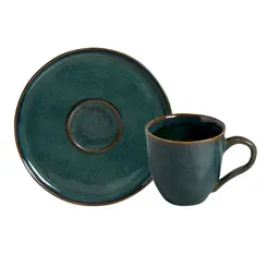 Xícara Café e Pires Cerâmica Stoneware Bio Oceano 120ml - 1 Unid.
