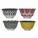 Jogo Mini Bowls Cerâmica Estampa Mandalas 8,5cm 100ml - 4pcs