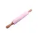 Rolo de Massa Revestido em Silicone Rosa com Cabo de Madeira 43 cm