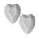 Kit Enfeite Bowl Coração em Cerâmica Branco Decorativo 2 Pcs
