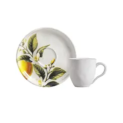 Xícara de Café e Pires Cerâmica Stoneware Bio Limonata 120ml - 1 Unid.