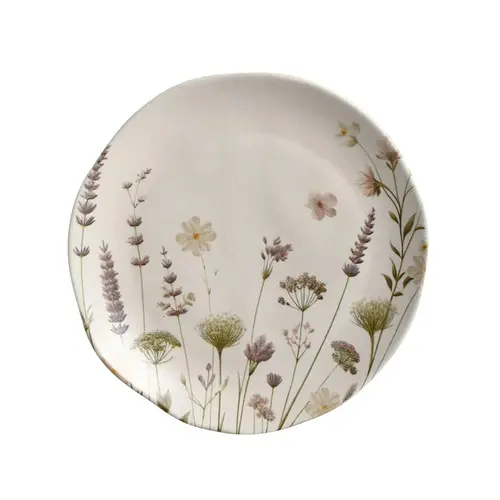 Prato Sobremesa em Cerâmica Stoneware Orgânico Lavanda 19,5 cm - 1 Unid.