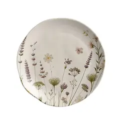 Prato Sobremesa em Cerâmica Stoneware Orgânico Lavanda 19,5 cm - 1 Unid.