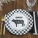 Prato Raso em Cerâmica Branco e Preto Churrasco 29cm - 1 Unid.