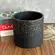 Cachepot em Cimento Preto e Detalhes Dourado G - 19cm x 19cm