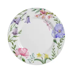 Prato Raso em Cerâmica Campestre Estampa Floral 29,5cm - 1 unid.