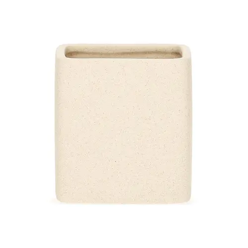 Copo Porta-Escovas em Cerâmica Orgânico Off-White Alba 8,5x9cm