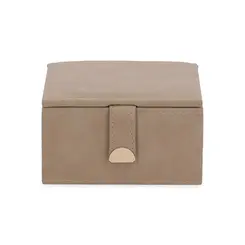 Caixa Decorativa em MDF Revestida em PU Marrom Raia 15x15 cm