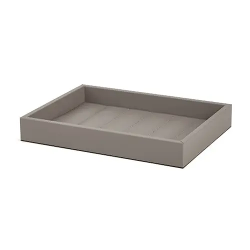 Bandeja Retangular em MDF e Revestimento Cinza Milano 29cm