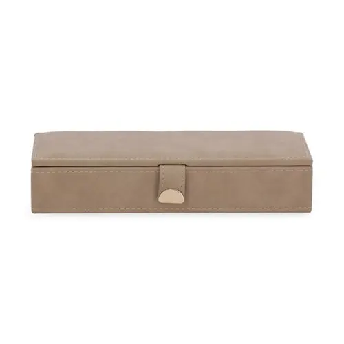 Caixa Decorativa em MDF Revestida em PU Marrom Raia 27x11 cm