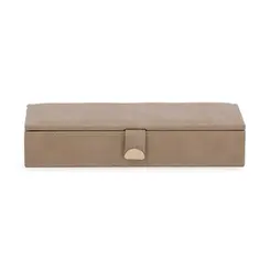 Caixa Decorativa em MDF Revestida em PU Marrom Raia 27x11 cm