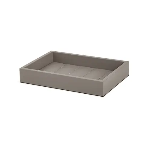 Bandeja Retangular em MDF e Revestimento Cinza Milano 24,5cm