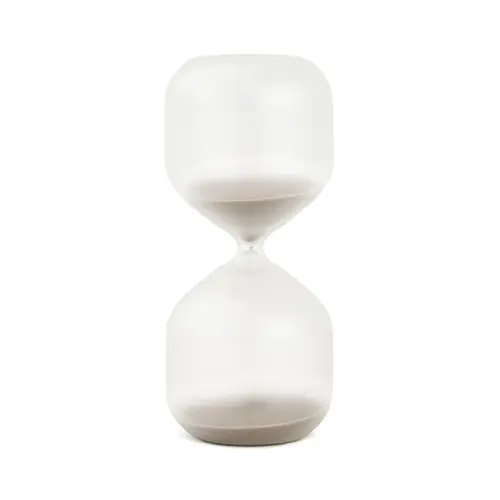 Ampulheta Decorativa em Vidro Fosco Areia Bege 15 min