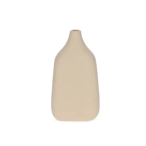 Vaso em Cerâmica Bege Texturizado Sereno 23cm x 12,5cm