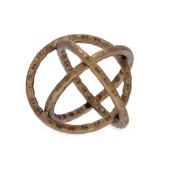 Escultura em Metal Decorativa Dourado Orbium 16 x 16 cm