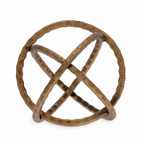 Escultura em Metal Decorativa Dourado Orbium 20 x 20 cm