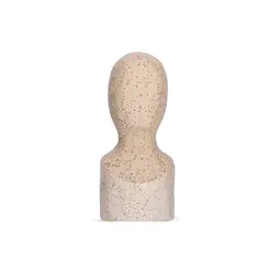 Escultura Decorativa em Cerâmica Face Vista Bege 21 x 9cm