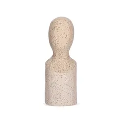 Escultura Decorativa em Cerâmica Face Vista Bege 26 x 9,5cm