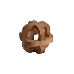 Escultura Decorativa Moderna em Madeira Marrom Ligno 11x11cm