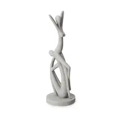 Escultura Decorativa Casal em Polirresina Cinza 37x12cm