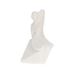 Escultura Decorativa Mulher em Polirresina Branco 27x19cm